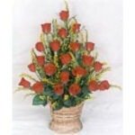 Red Rose Flower Basket