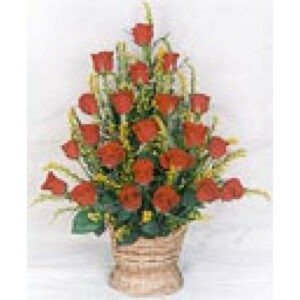 Red Rose Flower Basket