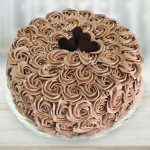 CHOCOLATE-CAKE-With-ROSE-DECORATION